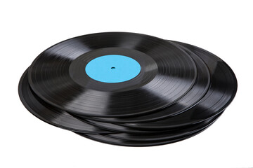 Vinyl records isolated on a white background
