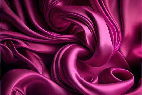 Generative AI illustration of soft magenta, pink fabric