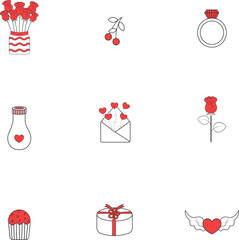 valentine card with hearts and glasses boy and girl as lovers