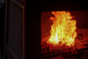 Obraz premium The used incense is then burned in a large kiln