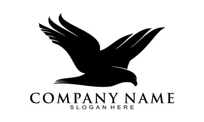 Obraz premium Black eagle illustration vector logo