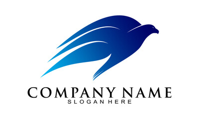 Fast flying bird vector logo
