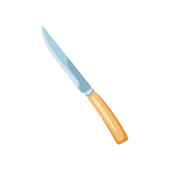 Kitchen knife isolated on white background. Cutlery and utensils vector illustration. Restaurant, household equipment, food concept