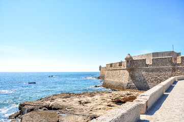 The Castle of San Sebastián is a fortress of the Spanish city of Cádiz, located on one side of the beach of La Caleta, on a small islet.