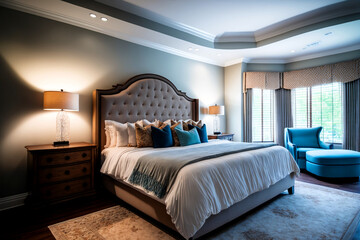 Bedroom with Great Lighting, Generative AI