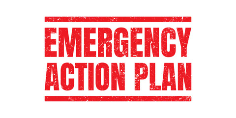 emergency Action Plan. Red Rubber Stamp. vector graphic