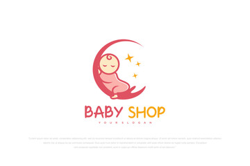 Sweet dream illustration. The baby sleeps for a hand. White background.
