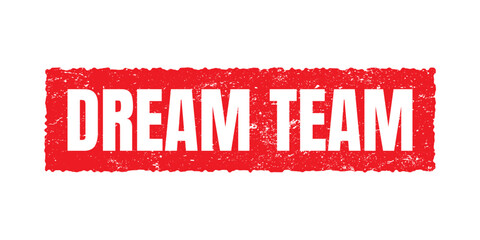 Dream Team Vector Stamp graphic, red color