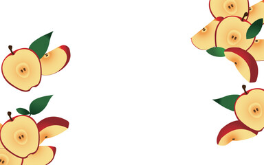 両サイドにりんごを配置した背景・フレーム
