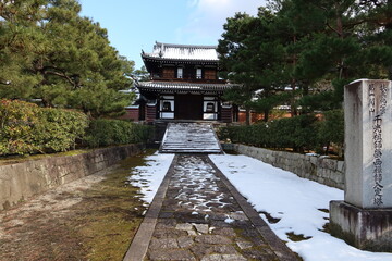 A Japanese temple : a scene of Kaizan-do Hall in the precincts of Kennin-ji Temple in Kyoto　日本のお寺:京都市の建仁寺境内にある開山堂の一風景