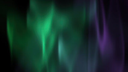 Abstract aura light background. 3d rendering Northern polar aurora borealis lights on dark.