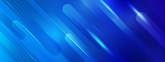 abstract technology shiny lines mesh blue banner background