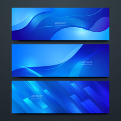 Abstract blue banner background. Technology abstract banner design. Shiny vector shaped background. Modern graphic template Banner pattern for social media and web sites