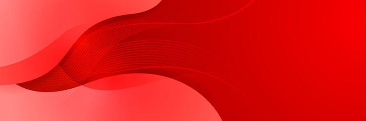 Abstract red vector banner background with stripes
