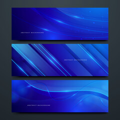 Modern abstract dark blue banner with light multiply and shiny effect vector illustration. Suit for business, corporate, banner, backdrop and much more