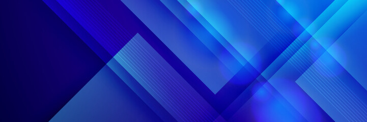 Abstract blue banner background poster with dynamic technology network. Vector illustration.