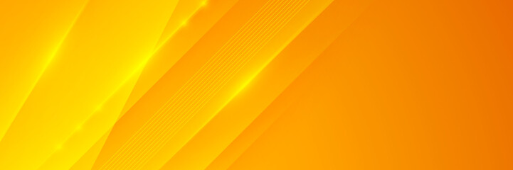 Abstract yellow geometric background and dynamic orange line pattern texture curve fluid motion shapes composition.