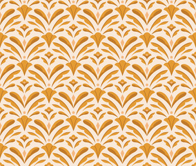 Luxury art deco seamless pattern. Abstract vector background. Geometric damask texture. - 566640485