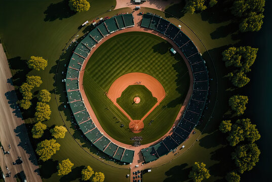 Empty Ballpark From The Sky