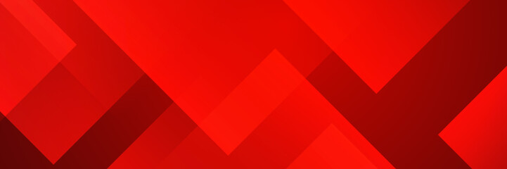 Red modern abstract wide banner with geometric shapes. Dark red and black abstract background. Vector illustration