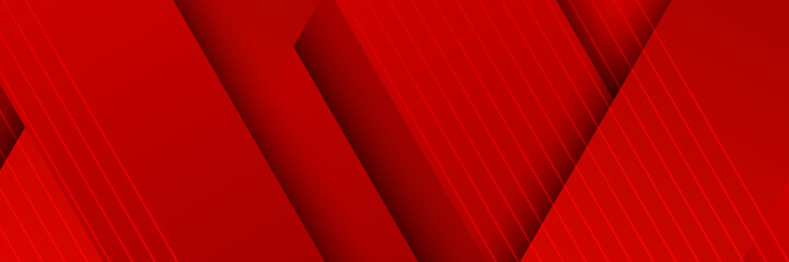 Abstract banner design with red geometric background. vector illustration