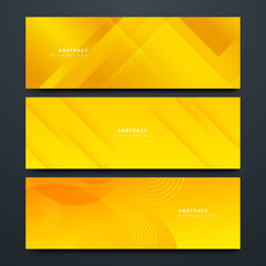 Modern bright warm tone and yellow orange color gradient background banner with abstract art vector