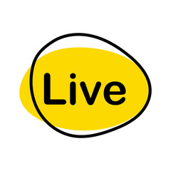Live symbol, badge, sign, label, sticker template.