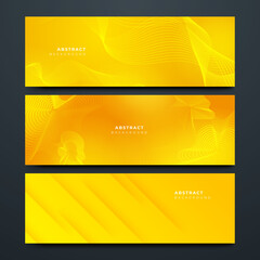 abstract minimal banner background with orange and yellow gradient color
