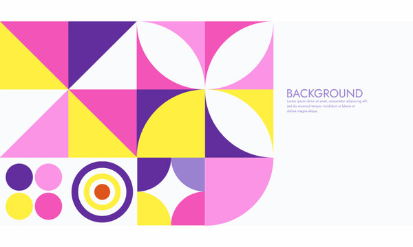 Minimal geometric abstract background. Square circle and triangle design. Trendy techno business template for wallpaper, banner, background or landing