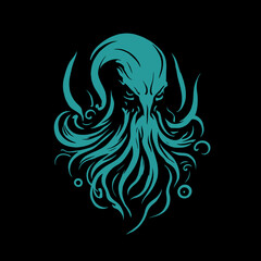 vector illustration of a mythological kraken