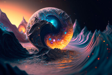 psychic waves concept. Generative AI