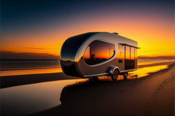 Obraz na płótnie Canvas Luxurious Caravan at Sunset Picture