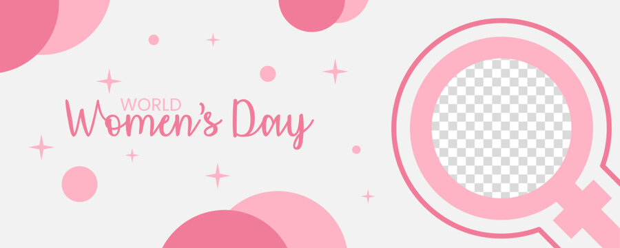 World Women's Day Background with space for image pink background vector design
