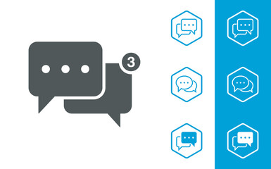 Chat icon are designed in a simple, trendy flat style.Talk bubble speech icon in 4 styles in vector illustration