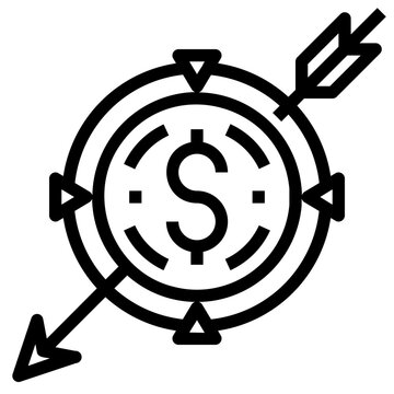arrow hits dollar sign target clip art preview