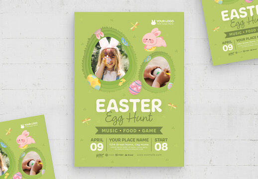 Easter Egg Hunt Flyer Poster Layout