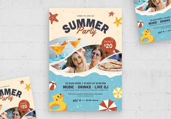 Summer Beach Flyer Poster Layout