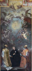 Deurstickers LUZERN, SWITZERLAND - JUNY 24, 2022: The painting of st. Ignace and other saints in the Jesuit church by Johann G.M. Schmidtner (1679) © Renáta Sedmáková