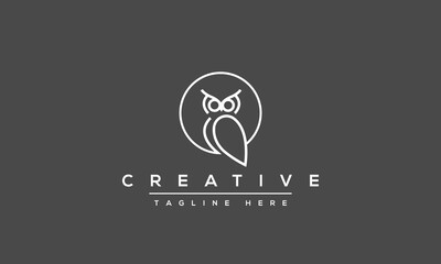 A line art icon logo of an OWL