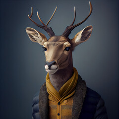 3D Deer Avatar for online games or web account avatar. Generated AI