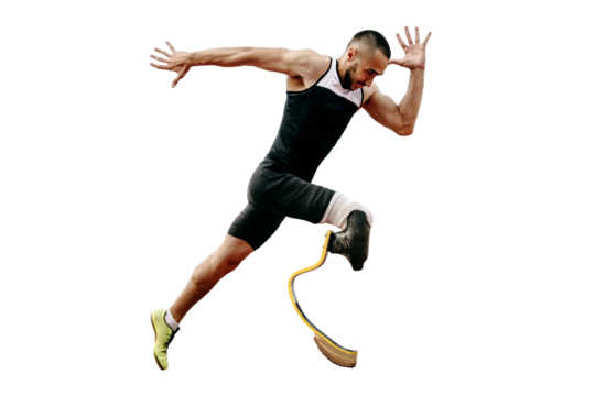 athlete runner with disability running track