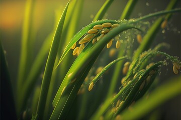 Rice Grain Closeup Generative ai