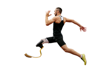 athlete runner with disability running sprint