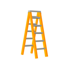 Cartoon drawing of stepladder on white background. Construction site objects vector illustration. Construction concept