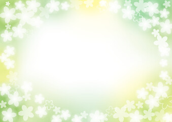 華やかな桜吹雪　グリーン