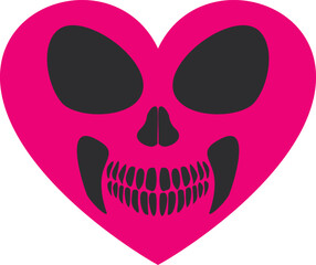 valentine skull with heart, grunge vintage design t shirts