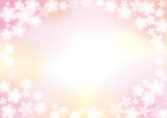 華やかな桜吹雪　ピンク