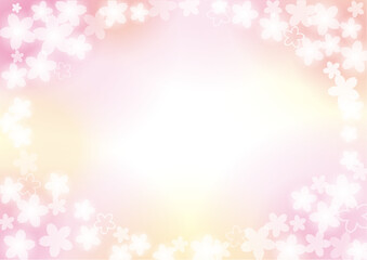 華やかな桜吹雪　ピンク