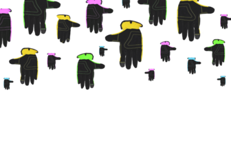 background of colorful gloves