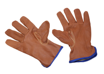 a pair of leather gloves for work